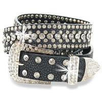 Leather Rhinestone Belt