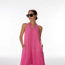 Fluorescent Linen Maxi Dress