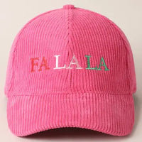 Fa La La La Corduroy Holiday Hat