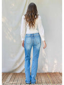 Bootcut Jeans with pearls all the way up the sides