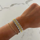 Thick Two-Toned Watch Band Bracelet