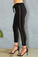 Green & Red Side Stripe Italian Joggers