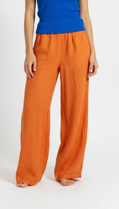 Linen Drawstring Pants (Orange, Green Tea, Lavender)