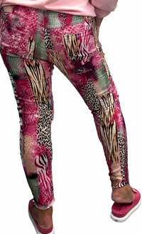 Cheetah Foil Jogger Pants