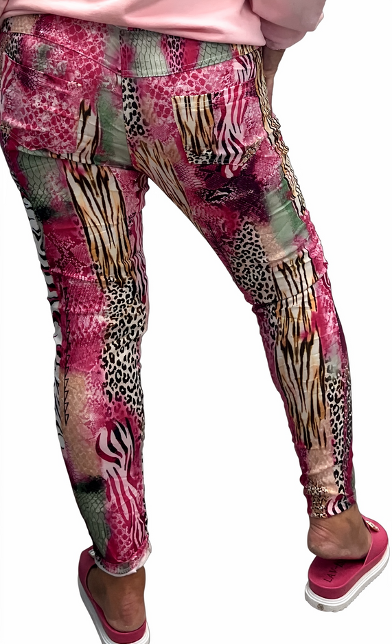 Cheetah Foil Jogger Pants