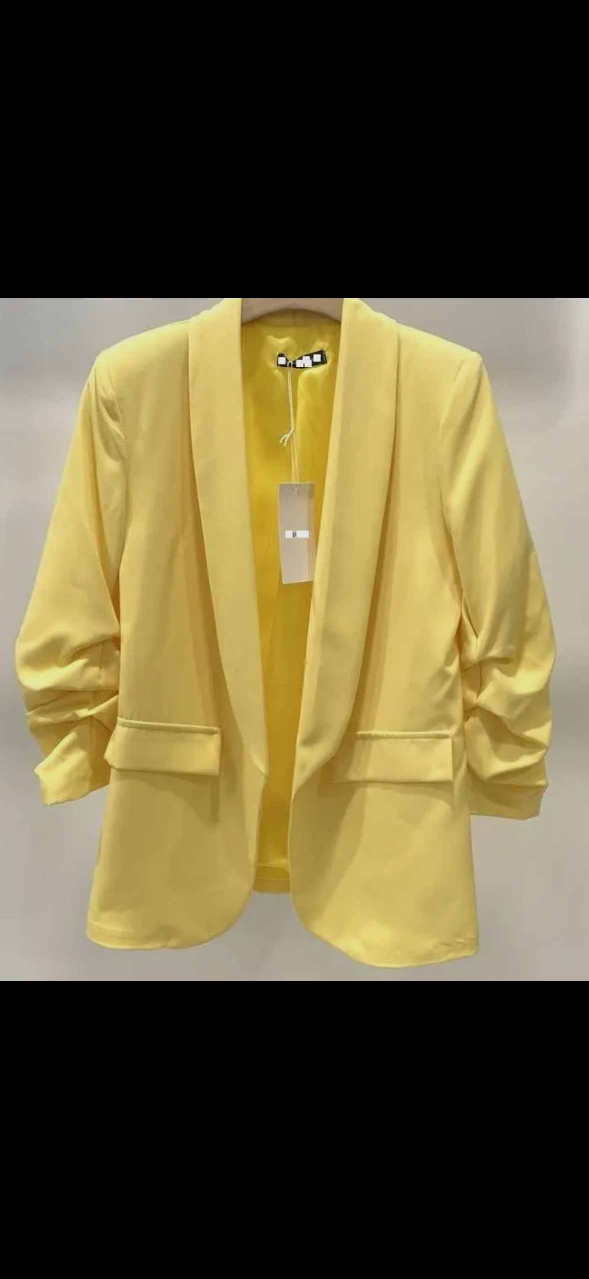 Lemoncello Blazer with Cinched Sleeves