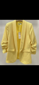 Lemoncello Blazer with Cinched Sleeves