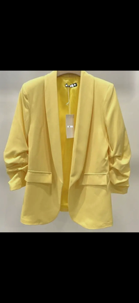 Lemoncello Blazer with Cinched Sleeves