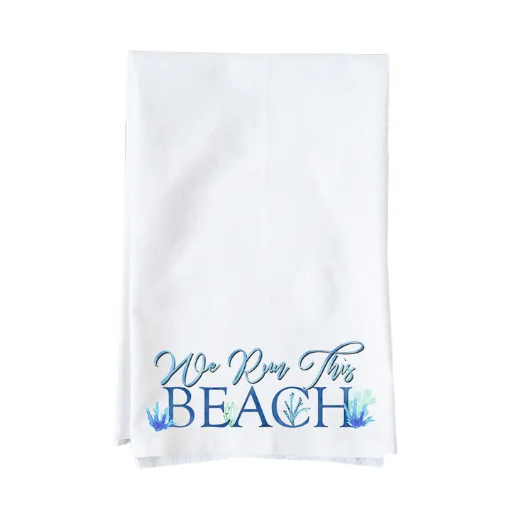 We Run this Beach Tea Towel