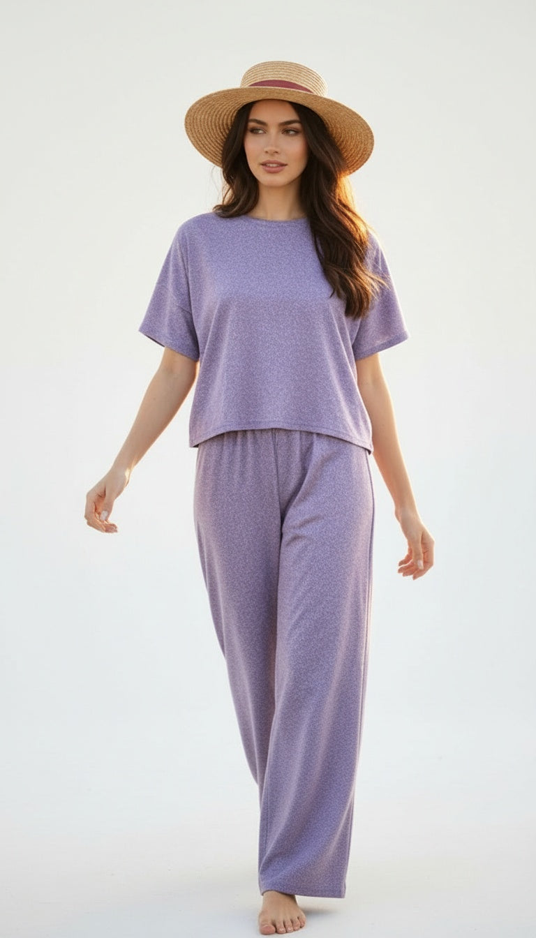 Bunny Soft Two-Piece Set (Red, Purple, Eggplant, Navy, Tan, Green)