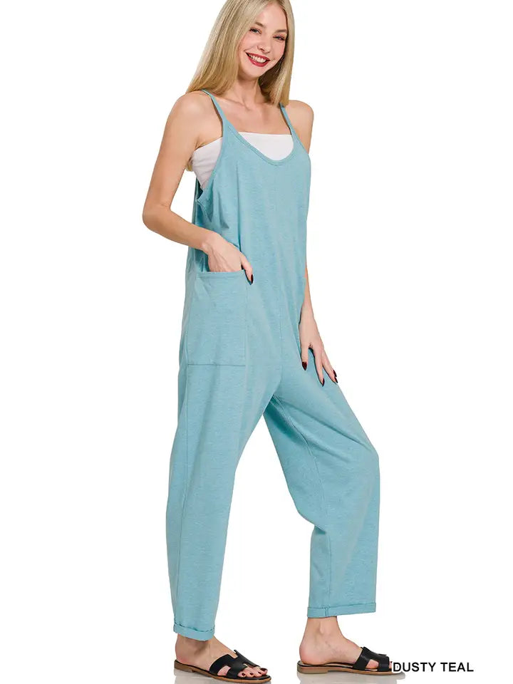 Spaghetti Strap Pocketed Jumpsuit