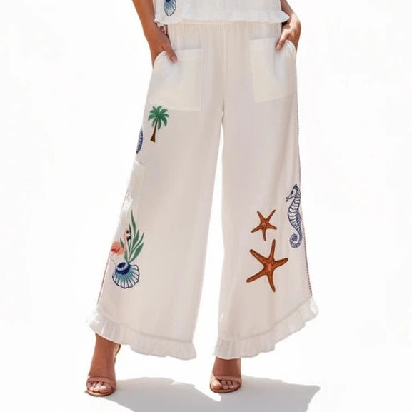 Ocean Themed Palazzo Pant
