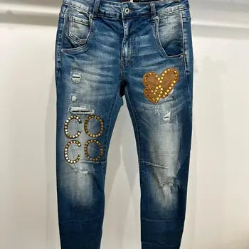 Distressed Coco Heart Jeans