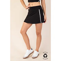 Black Skort with White Stripe
