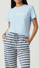 White & Pastel Blue T-Shirt