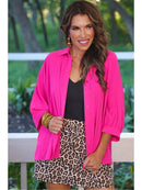 Hot Pink Sloane Button Up Blouse