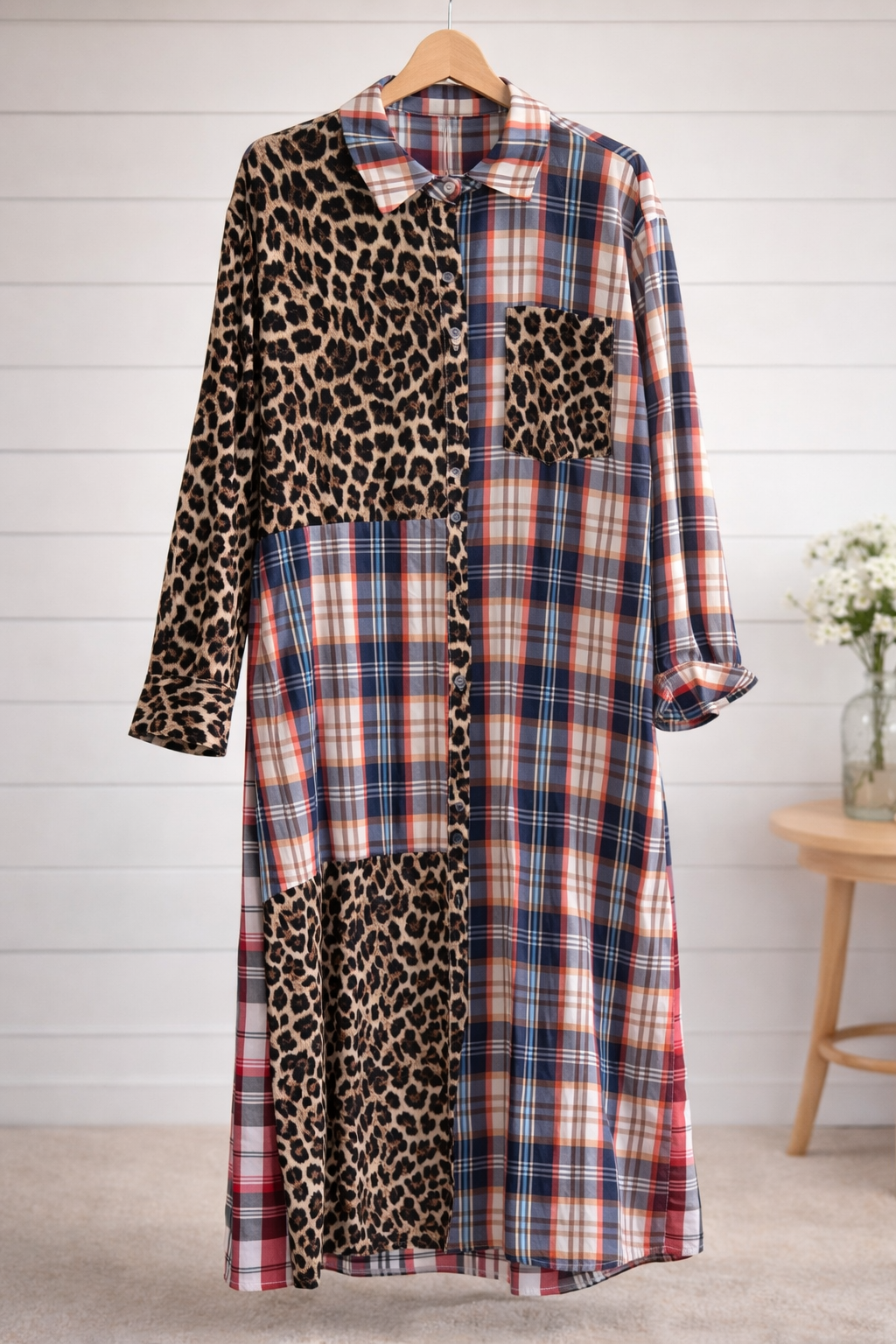Plaid & Cheetah Dress