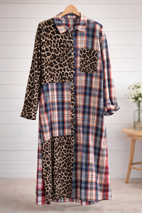Plaid & Cheetah Dress