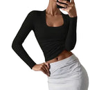 Solid Color Slim Fit Long Sleeve