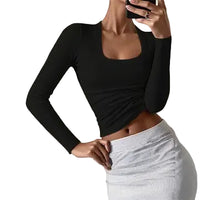Solid Color Slim Fit Long Sleeve