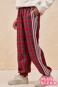 Red Plaid Track Pants