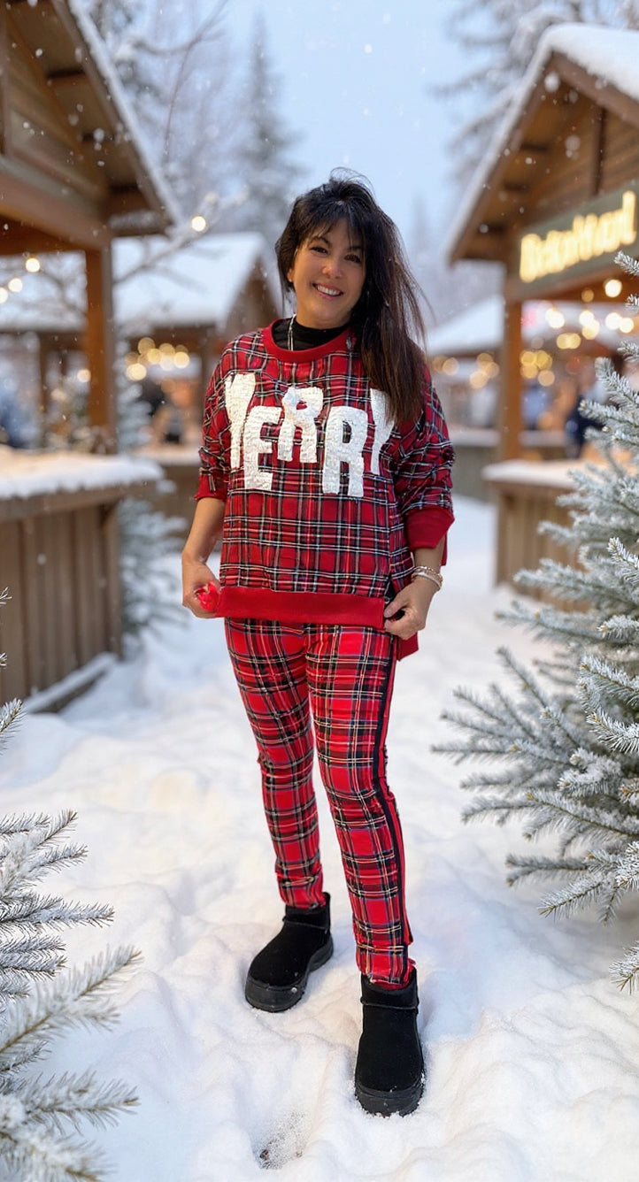 Merry Plaid Pullover