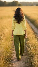 Lemoncello Blazer with Cinched Sleeves