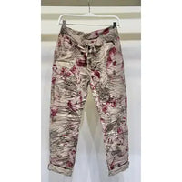 Joggers - Beige with Flowers