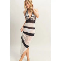Black and White Crochet Coverup Dress