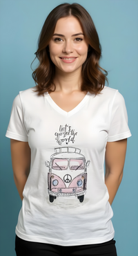 Retro VW Van “Let’s Go See the World” T-Shirt