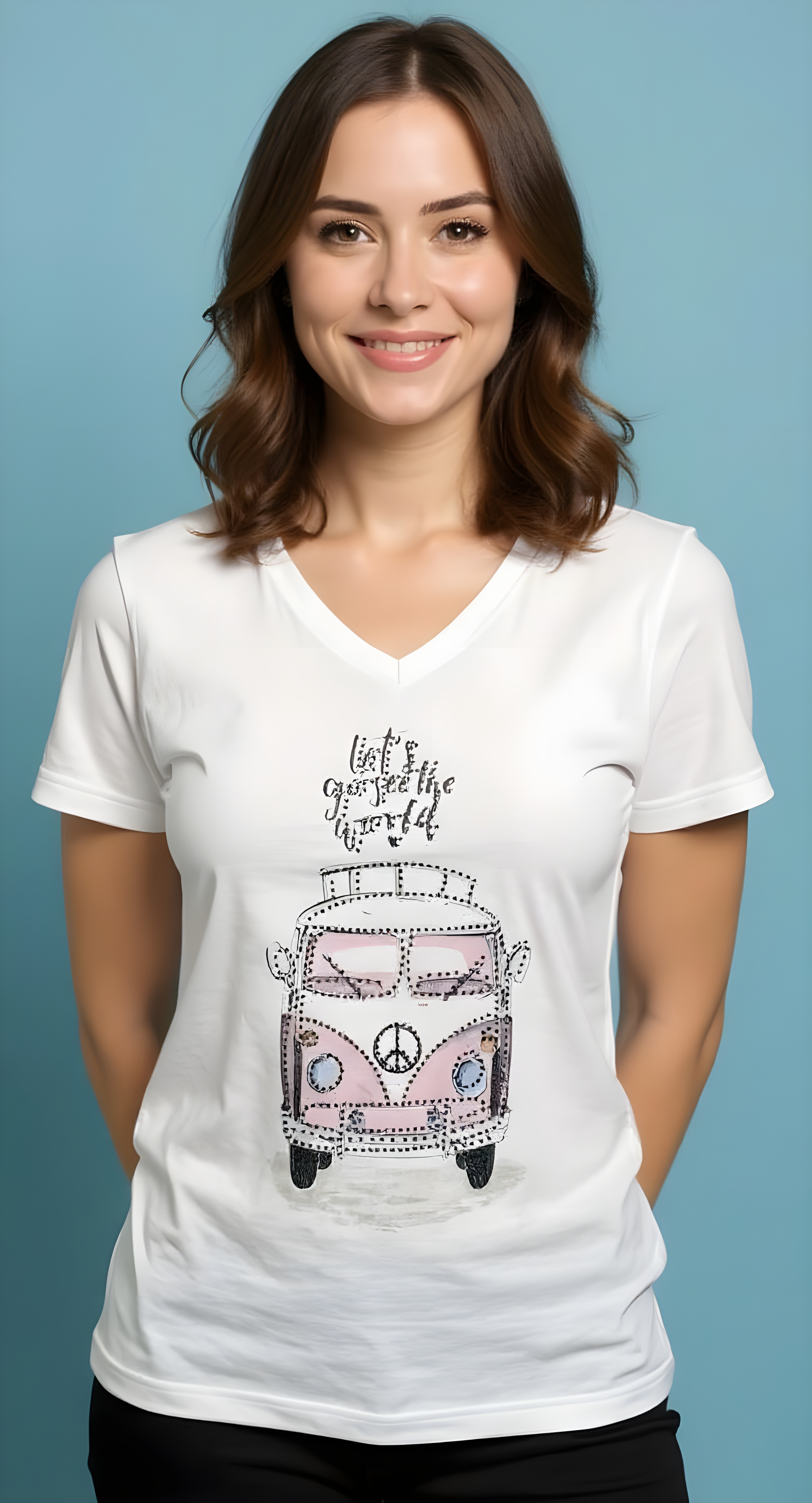 Retro VW Van “Let’s Go See the World” T-Shirt