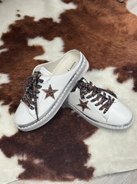 Leopard Star Slip-On Sneakers with side sparkle