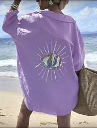 Purple Oversized Evil Eye Shirt