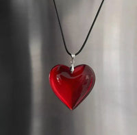 Red Transparent Heart Necklace