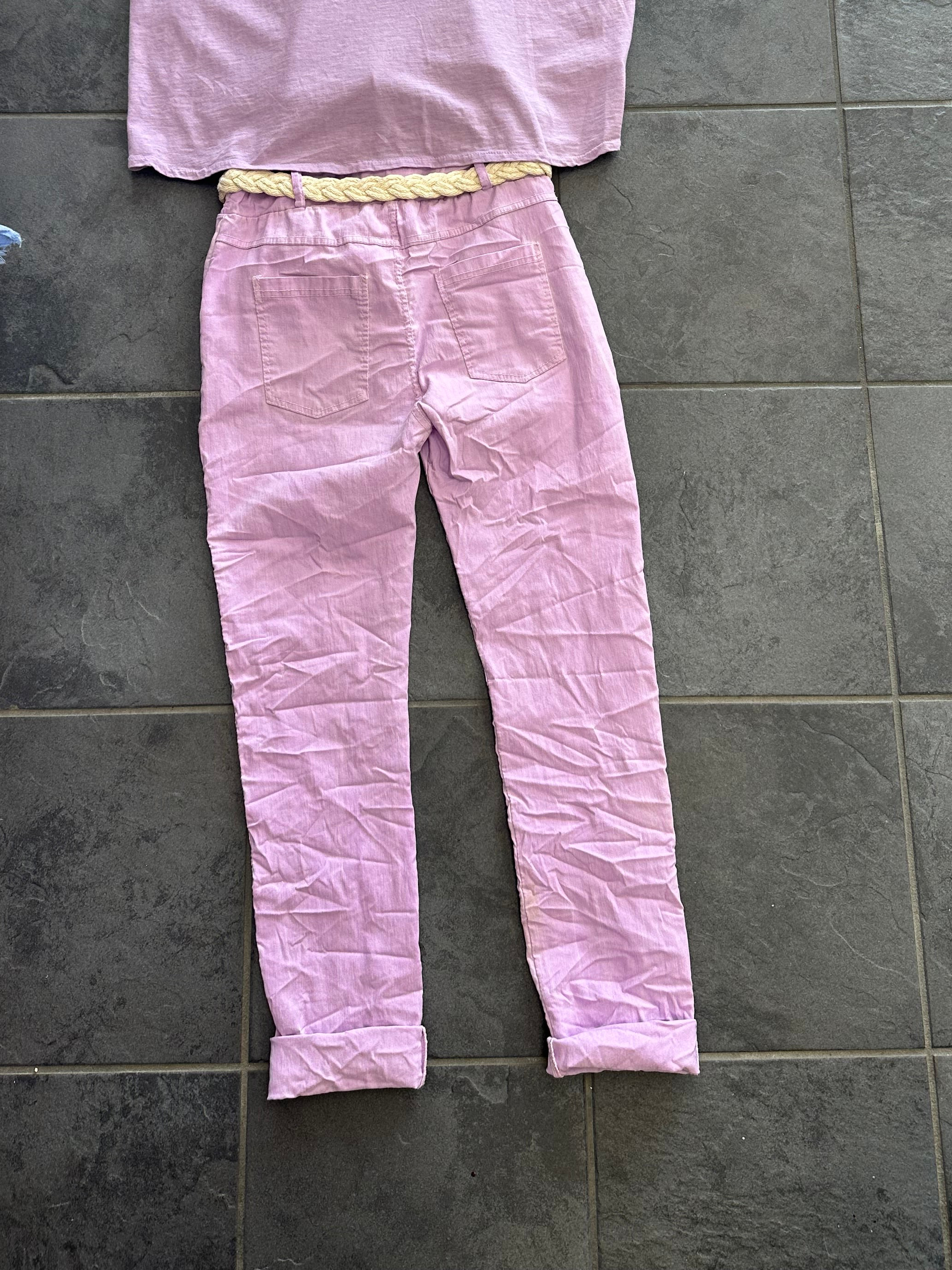 Italian Joggers with Rope Belt