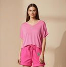 Oversized T-Shirt with Silver Star (Pink, White, Blue, Green, Peach)