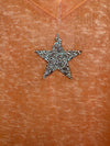 Oversized T-Shirt with Silver Star (Pink, White, Blue, Green, Peach)