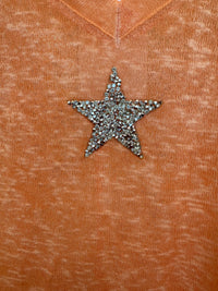 Oversized T-Shirt with Silver Star (Pink, White, Blue, Green, Peach)