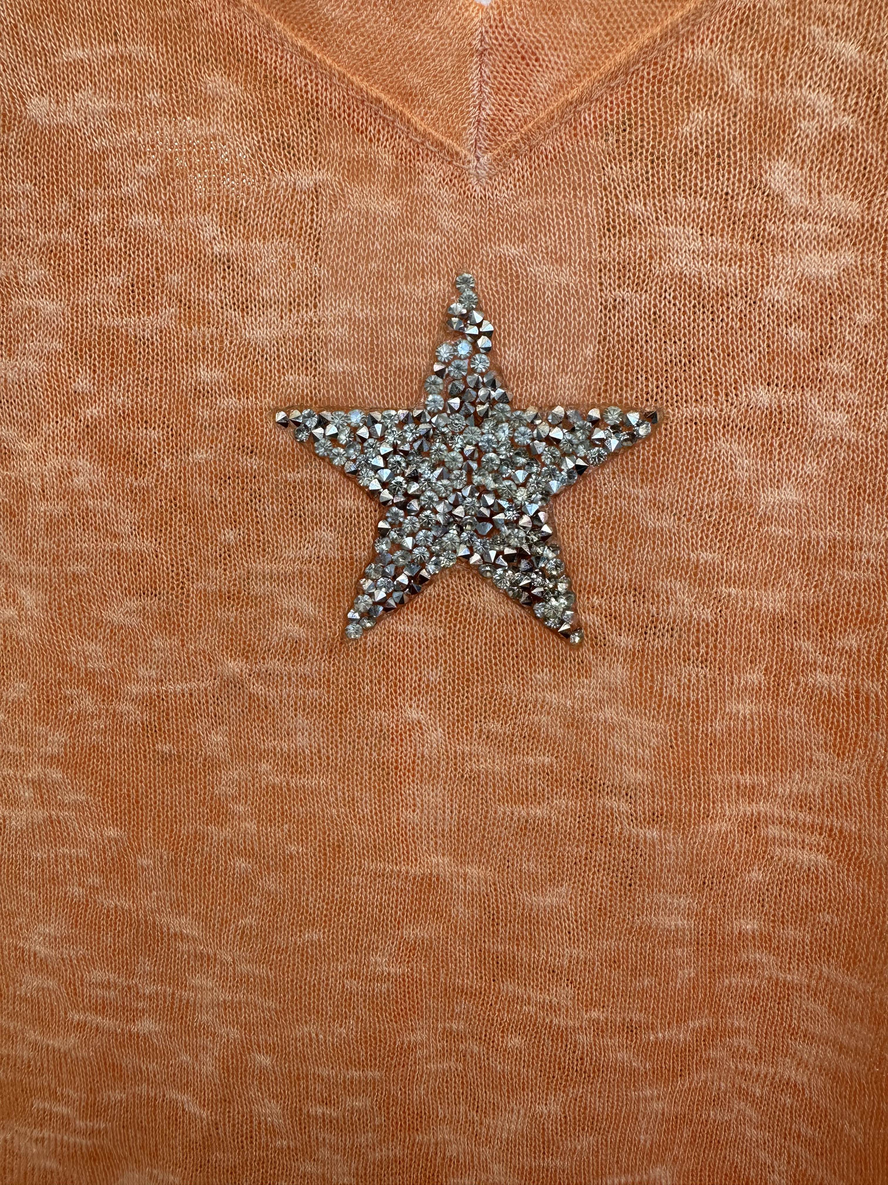 Oversized T-Shirt with Silver Star (Pink, White, Blue, Green, Peach)