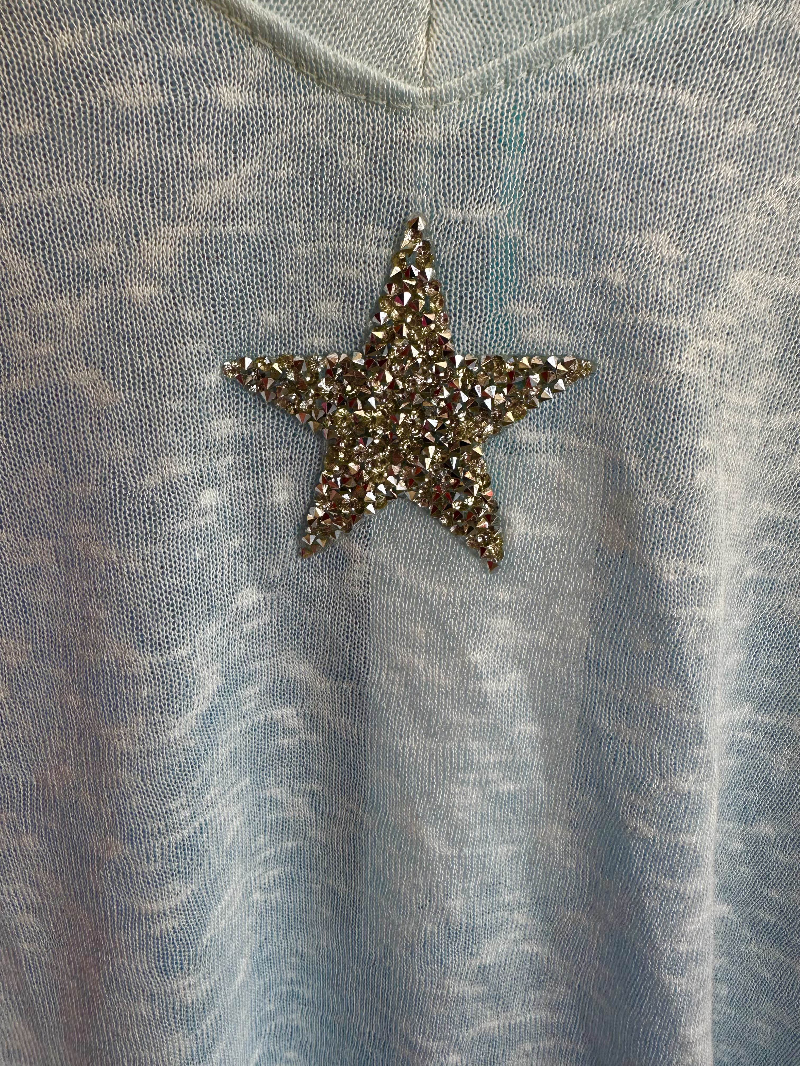 Oversized T-Shirt with Silver Star (Pink, White, Blue, Green, Peach)