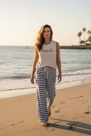 Navy Striped Beach Lounge Pants
