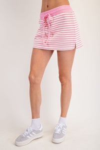 Pink Striped Mink Skirt