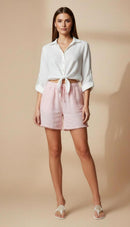 Linen Bermuda shorts (Pink & Blue)
