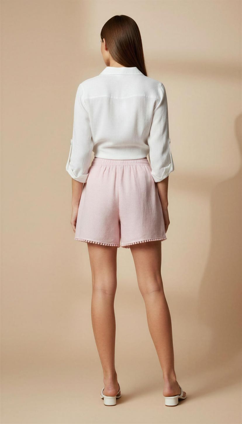 Linen Bermuda shorts (Pink & Blue)