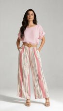 Wide-Leg Painted Pants