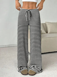 Black-n-White Striped Wide Leg Pants