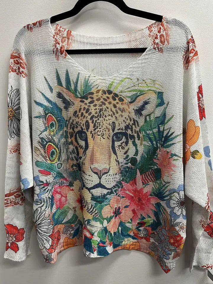Leopard Italian Silky Summer Sweater