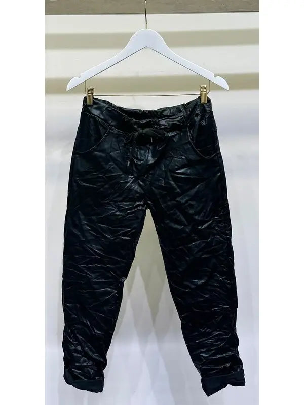 Crinkle Jogger - Black Shimmer