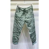 Crinkled Joggers - Sage Green