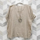 Zaffa Gauze Short Sleeve with Necklace